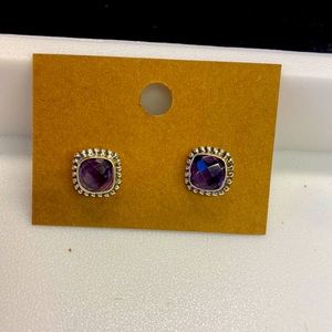 Amethyst stud earrings, Mounted in 925 sterling silver